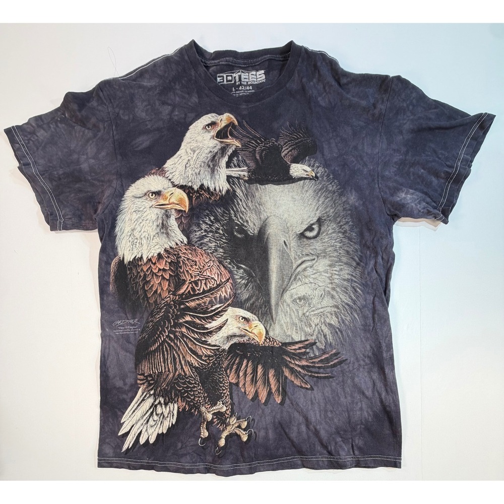 The Mountain 3D Tees Mens Large Find 10 Eagles Graphic T-Shirt Tie Dye Gardner